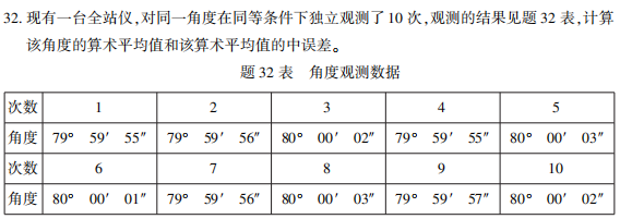 2021年10月自考《工程测量》真题与答案(图2)